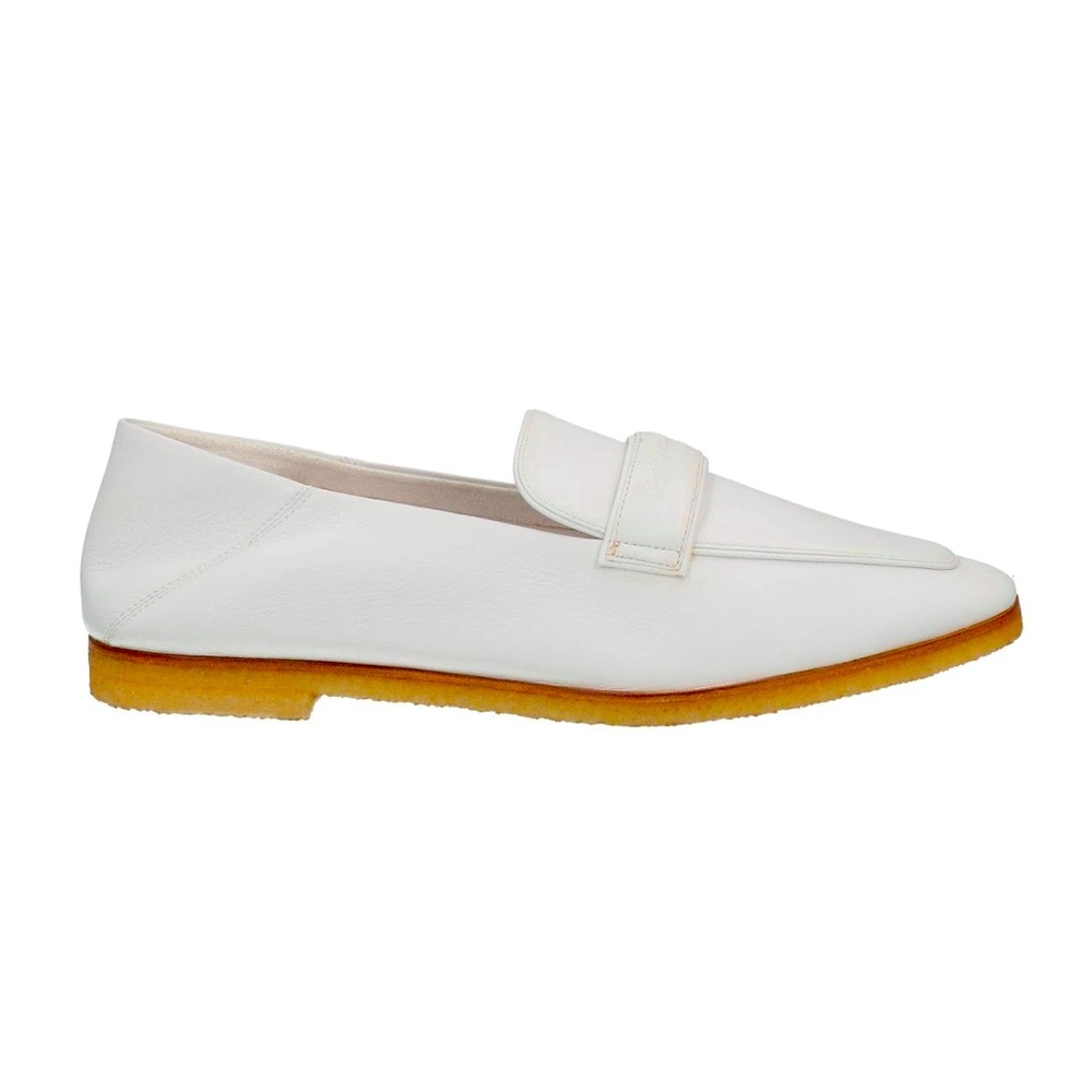 Emporio Armani White Leather Loafers